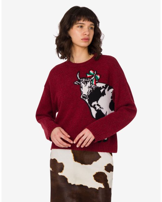 Moschino Red Shetland Wool Pullover Archive