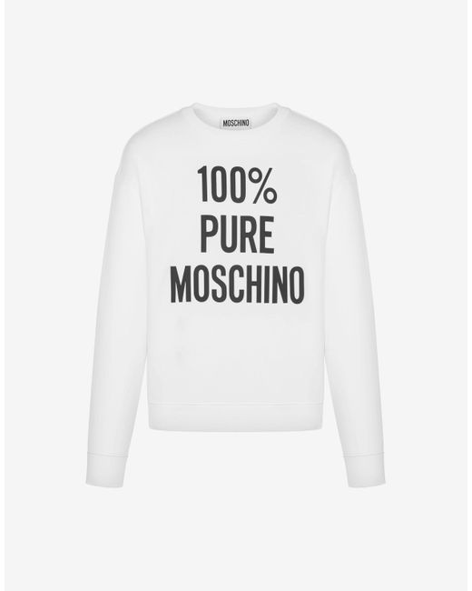 Sweat-shirt En Coton Biologique 100 % Pure Moschino en coloris White