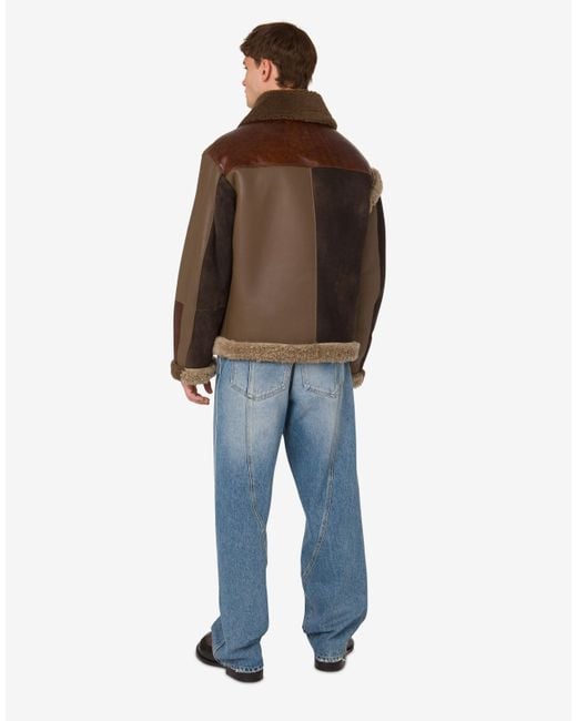Moschino Brown Shearling-Blend Sheepskin for men