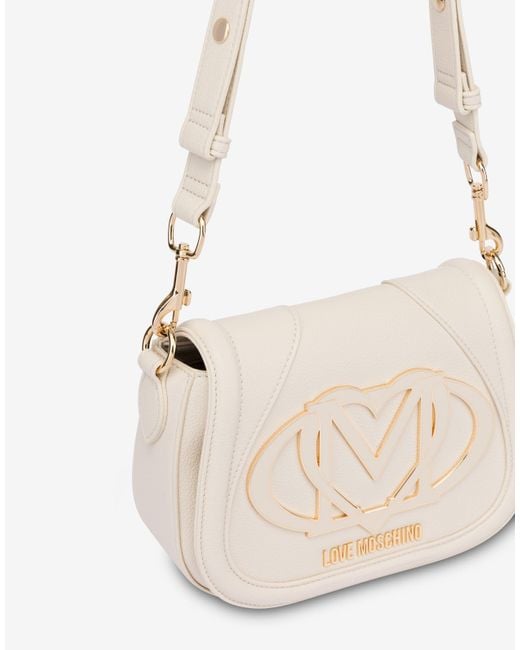 Love Moschino White Shoulder Bag With Maxi Logo