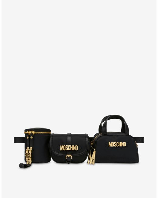 Moschino Black Multi Bag Aus Nylon