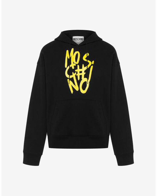 Moschino Black Sweatshirt Mit Kapuze Scribble Logo