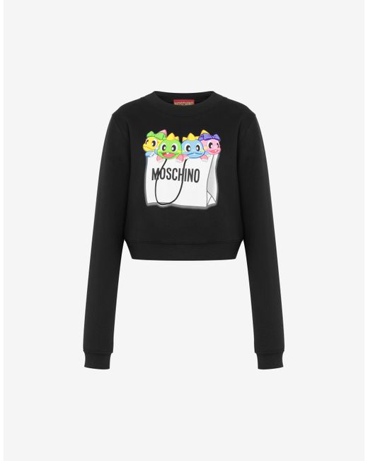 Moschino Black Bubble Booble Cropped Sweatshirt