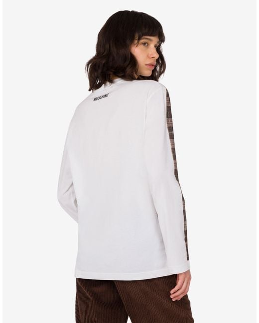 Moschino Brown Printed Organic Cotton Jersey T-Shirt