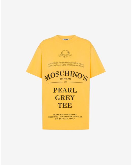 Moschino Yellow Printed Organic Cotton Jersey T-Shirt