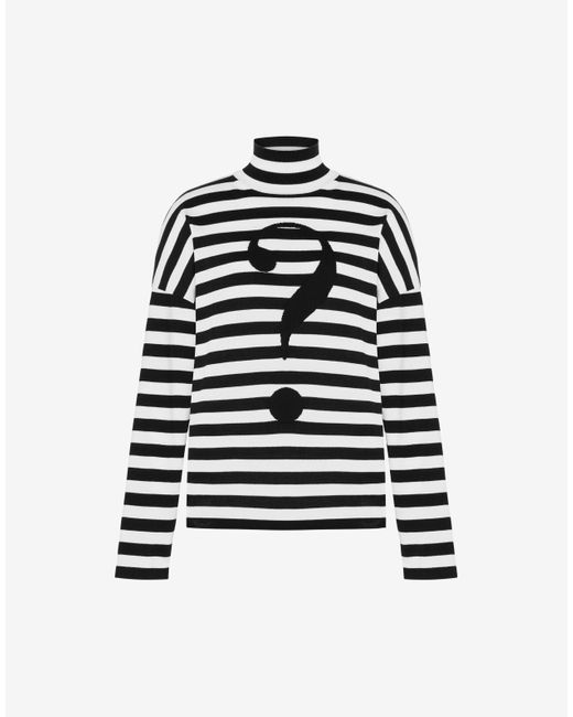Moschino White House Symbols !? Striped Turtle-neck Sweater