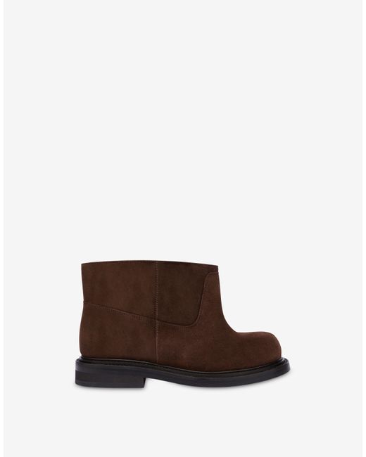 Moschino Brown Suede Ankle Boots Olivia