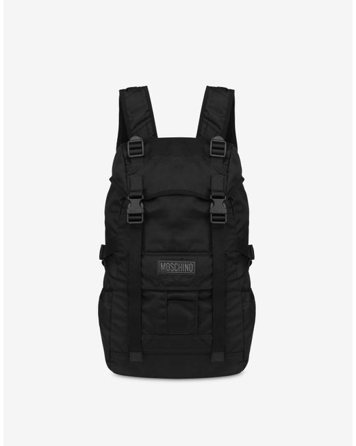 Moschino Black Multipocket Nylon Backpack