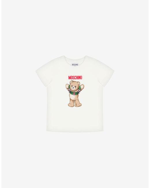 Moschino White Teddy Bear Cotton Jersey T-Shirt