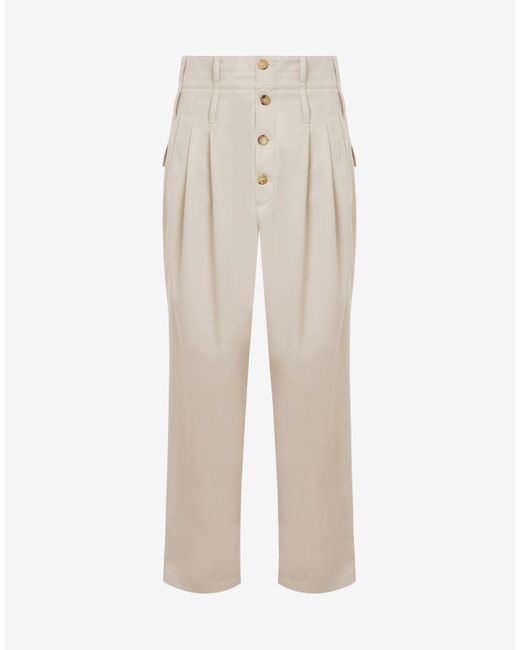 Gabardine Pants Tailored Twist di Moschino in White da Uomo