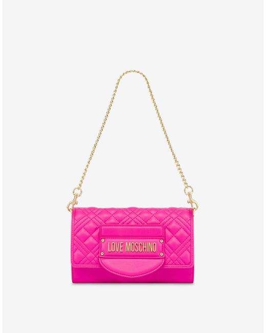 Moschino Pink Mini-schultertasche Quilted Tab