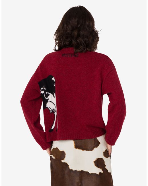 Moschino Red Shetland Wool Pullover Archive