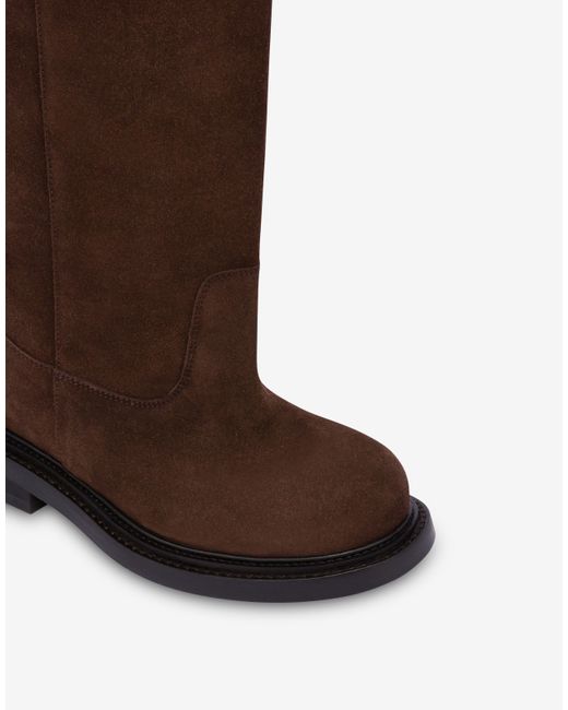 Moschino Brown Suede Boots Olivia