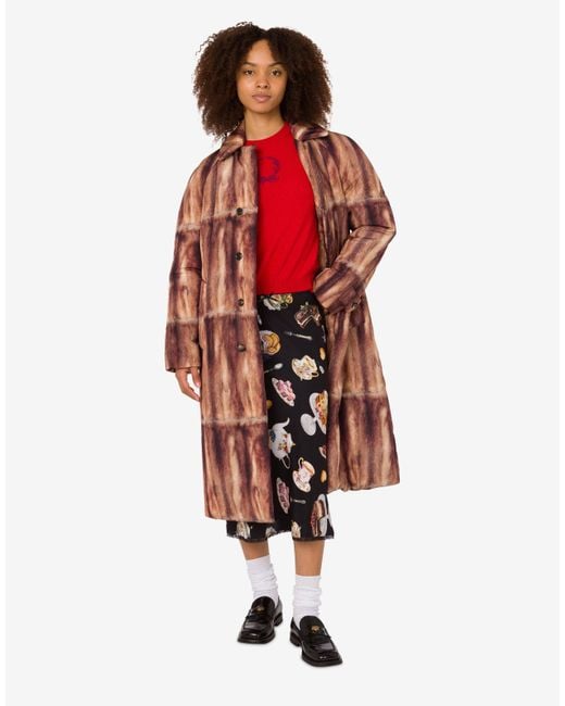 Moschino Red Printed Canvas Quilt