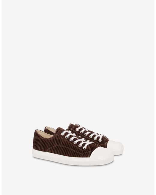 Moschino White Corduroy Trainers for men
