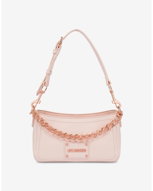 Moschino Pink Heart Chain Shoulder Bag