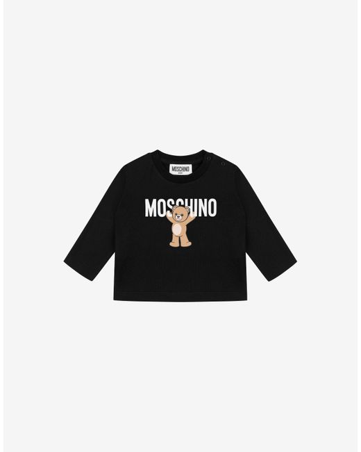 Moschino Black Teddy Bear Cotton Jersey Maxi T-Shirt