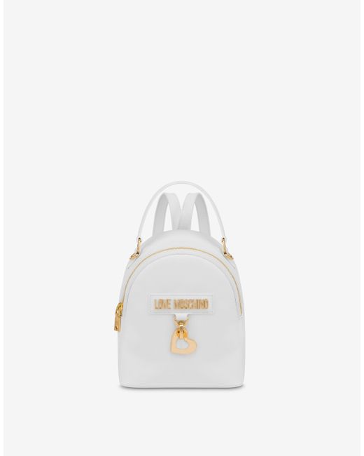 Love Moschino White Limited Edition Calf Backpack