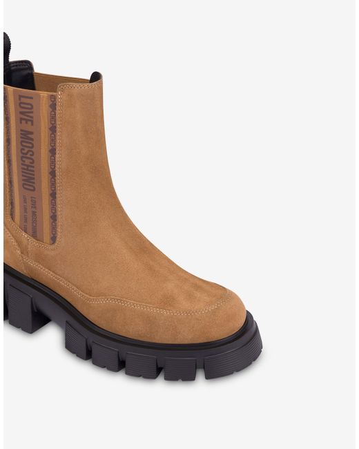 Love Moschino White Suede Ankle Boots