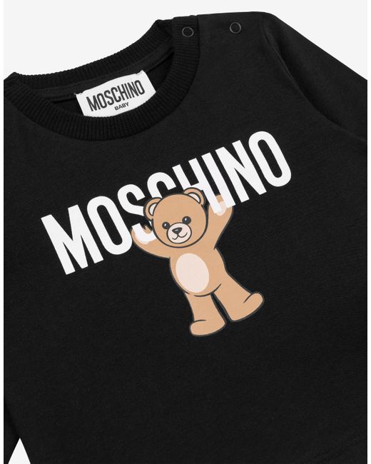 Moschino Black Teddy Bear Cotton Jersey Maxi T-Shirt