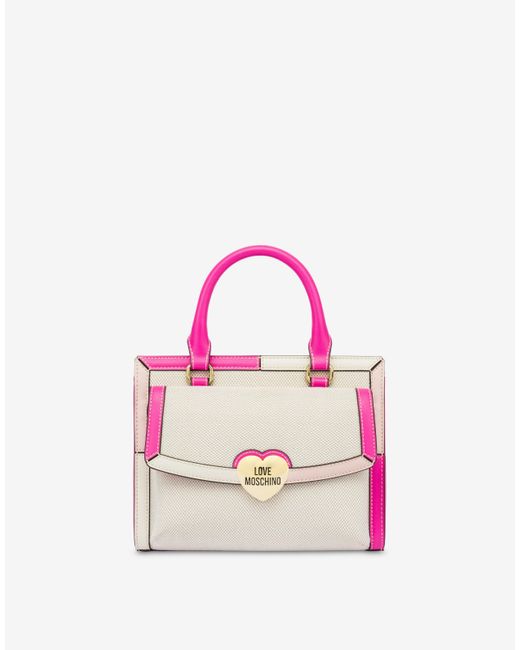 Moschino Pink Metal Heart Small Handbag