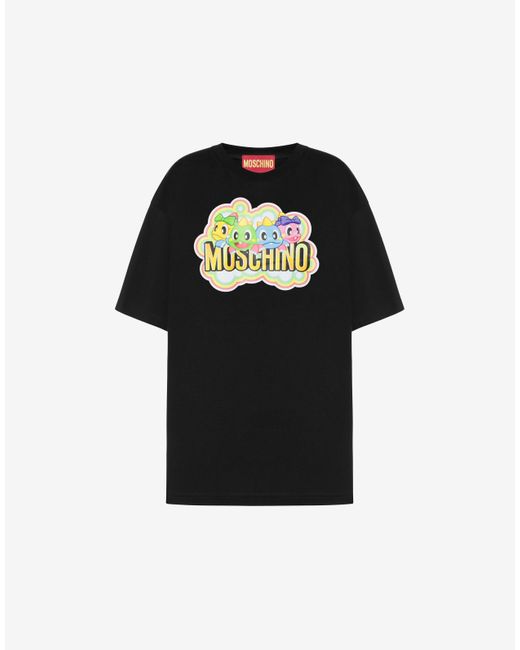 Moschino Black Bubble Booble Oversized T-shirt With Print