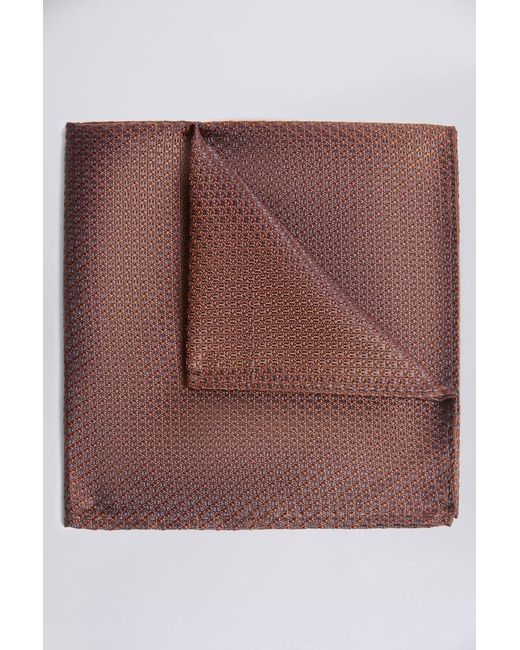 Moss Bros Brown Rust Textured Pocket Square for men