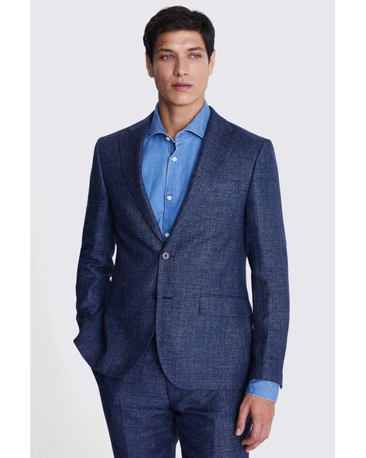 Reda Blue Italian Slim Fit Texture Suit Jacket for men