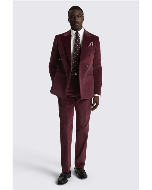 Moss Bros Tailored Fit Mulberry Cord Suit Suit Jacket for men