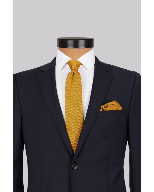 Moss London Mustard Knitted Skinny Tie for Men | Lyst UK