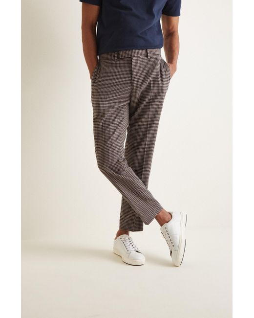 Moss London Synthetic Slim Fit Brown 