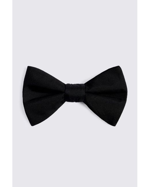 Moss Bros Black Silk Pre-Tied Bow Tie for men
