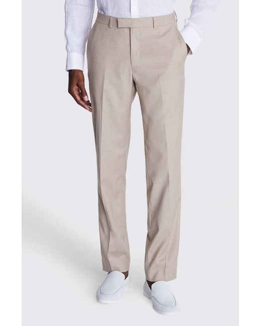 Moss Bros Natural Tailored Fit Blonde Camel Trousers for men