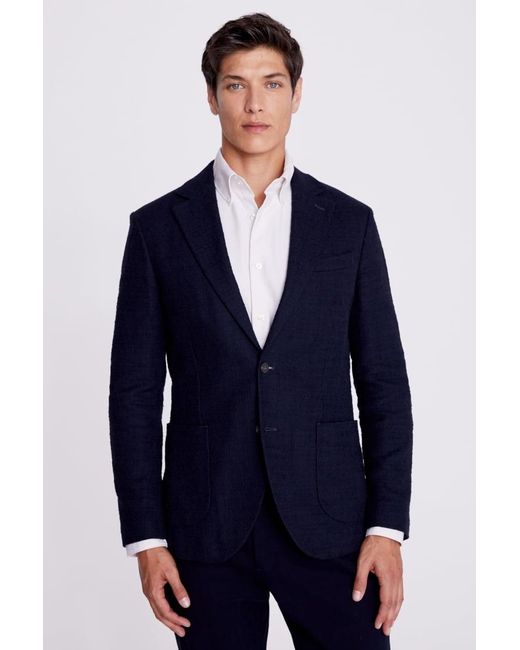 Moss Bros Blue Tailored Fit Hoxton Jacket for men