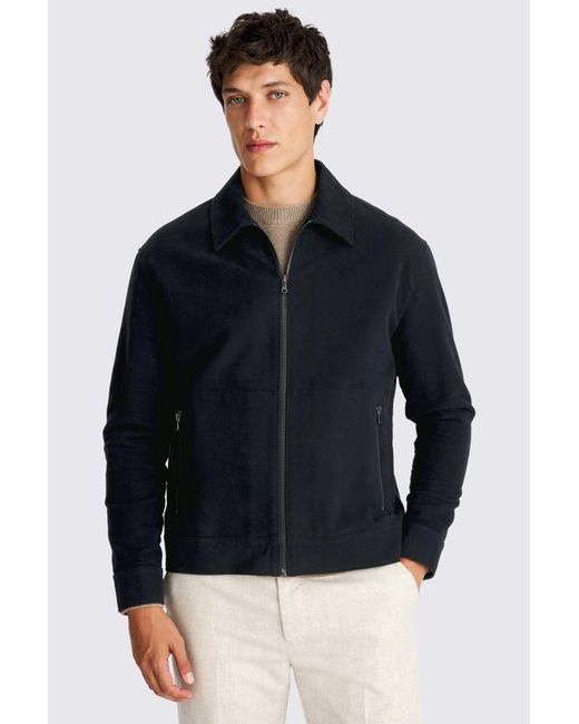 Moss Bros Blue Ink Moleskin Jacket for men