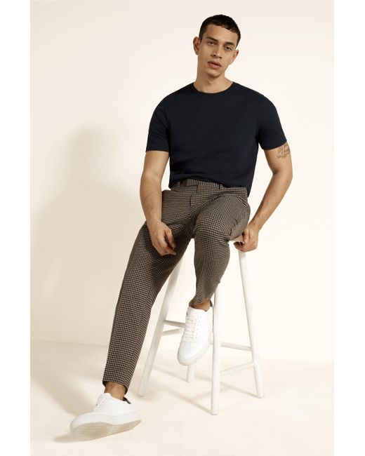Moss London Tweed Slim Fit Brown Blue 