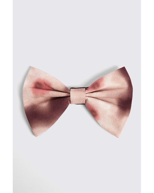 Moss Bros Pink Burgundy Macro Floral Bow Tie Made With Liberty Fabric for men