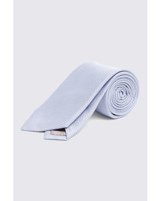 Moss Bros Blue Sky Silk Semi-Plain Tie for men