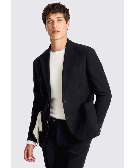 Moss Bros Black Moleskin Jacket for men