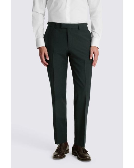 Moss Bros Blue Tailored Bottle Performance Trousers for men