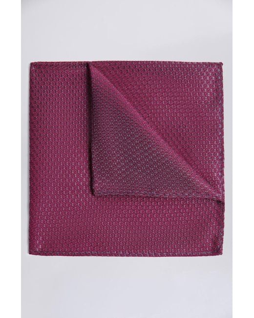 Moss Bros Purple Berry Textured Pocket Square for men
