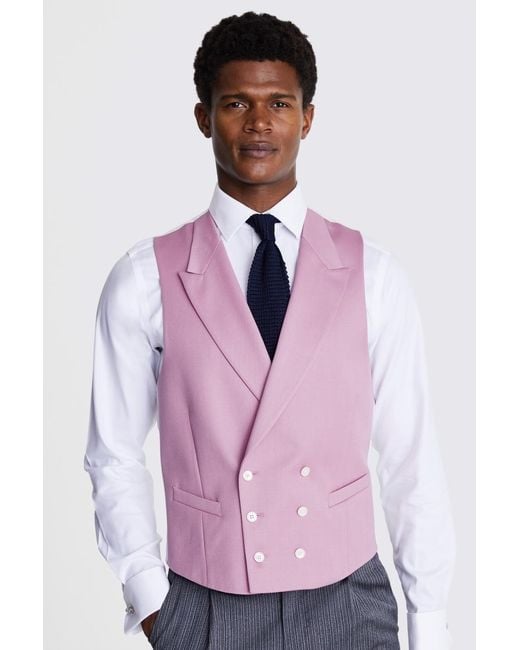 Moss Bros Purple Tailored Fit Morning Waistcoat for men