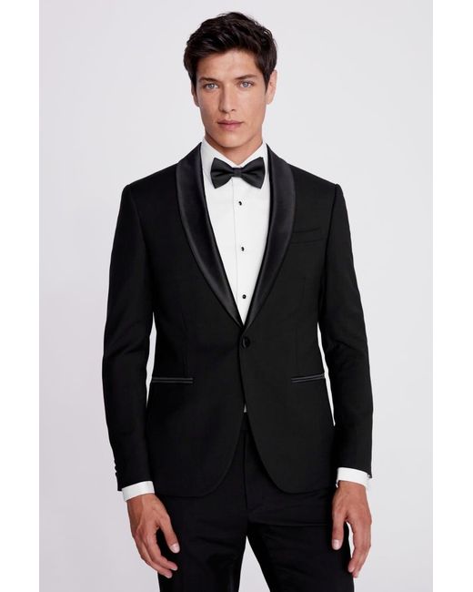 Moss Bros Gray Slim Fit Shawl Lapel Tuxedo Suit Jacket for men