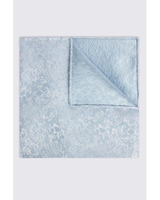 Floral swirl Blue Silk Pocket Square for men