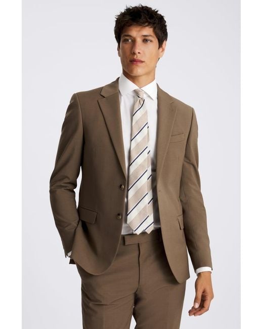 DKNY Brown Slim Fit Dark Camel Suit Jacket for men