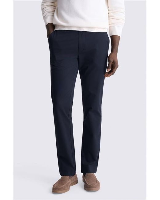 Moss Bros Blue Slim Fit Cotton Chino for men
