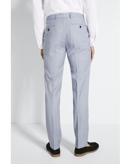 DKNY Wool Slim Fit Light Blue Sharkskin 