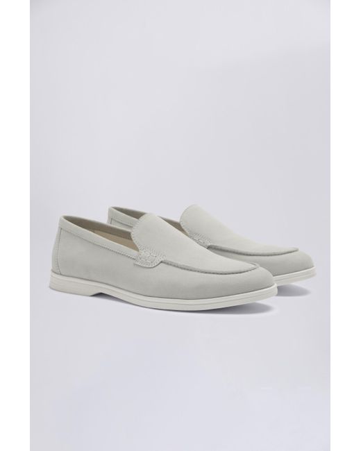 Moss Bros Multicolor Lewisham Ivory Suede Casual Loafers for men