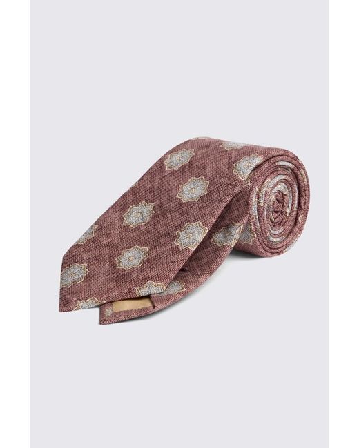 Tessitura bottinelli Pink Italian Dusty Silk Geometric Tie for men
