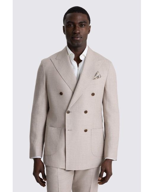E thomas Natural Italian Tailored Fit Neutral Suit Jacket for men